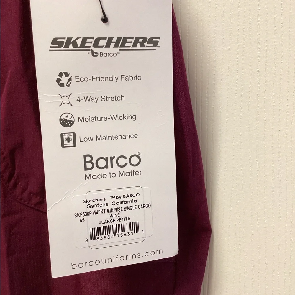 Skechers Barco women’s Srub XL petite pants wine career nurse professional - Picture 7 of 7